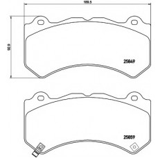 Колодки гальмівні (передні) Jeep Grand Cherokee 10- (Brembo)