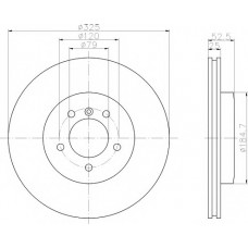 Диск гальмівний (передній) BMW 3 (E46) 99-06 (325x25) PRO+