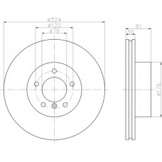 Диск гальмівний (передній) BMW 7 (E65/66/67) 3.0-4.0i 01-09 (324x30) PRO+