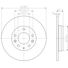 Диск гальмівний (задній) Mazda 6 02-13/626 98-02/323 F/S 98-04 (280x10) PRO