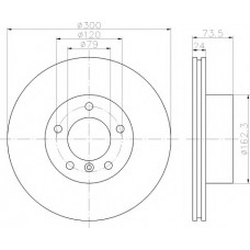 Диск гальмівний (передній) BMW 3 (E90-93) 04-13 (300x23.8) PRO+
