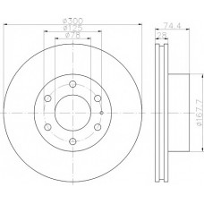 Диск гальмівний (передній) Iveco Daily IV/V/VI 06- (300x28)