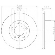 Диск гальмівний (передній) BMW 1 (F20/F21)/2 (F22) 10- (284x22) PRO