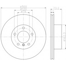 Диск гальмівний (передній) BMW 1 (F20)/3 (F30)/4 (F32) 11- (300x22) PRO+