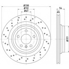 Диск гальмівний (задній) MB M-class (W166) 11-16/GLE (W166) 15-18 (330x22) PRO+