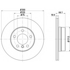 Диск гальмівний (задній) BMW 1 (F20/F21)/ 3 (F30/F31)/ 4 (F32/F36) 11- (300x19.9) PRO