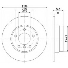 Диск гальмівний (задній) BMW 1 (F20/F21)/ 2 (F22/F23) 11- (290x11) PRO