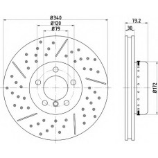 Диск гальмівний (передній) BMW 1 (F20/F21)/3 (F30/F80) (340x30) 11- PRO+