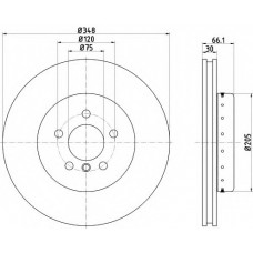 Диск гальмівний (передній) BMW 5 (F10/F11)/6 (F06/F13) 09- (348x30) PRO+