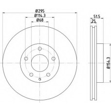 Диск гальмівний (передній) Mazda 3 1.5D/2.0/2.2D 13-/CX-3 15- (295x25) PRO