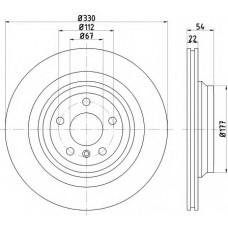 Диск гальмівний (задній) MB M-class (W166) 11-15/GLE (W166) 15-19 (330x22) PRO+