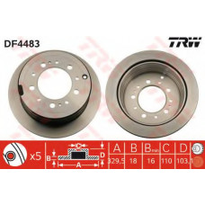 Диск гальмівний TOYOTA LAND CRUISER 100, задн., вент. (вир-во TRW)