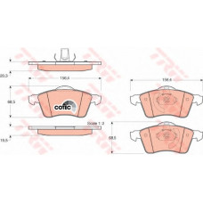 Колодка гальм. диск. VW T4 (70XB, 70XC, 7DB, 7DW) передн. (вир-во TRW)