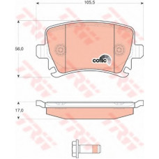Колодка гальм. диск. AUDI A4, SEAT, SKODA, VW задн. (вир-во TRW)