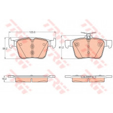 Колодка гальм. диск. VW GOLF VII 2.0 2013,AUDI A3 2012 задн. (вир-во TRW)