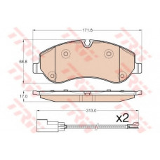 Колодка гальм. диск. FORD TOURNEO CUSTOM 2.2TDCI 2012 - передн. (вир-во TRW)