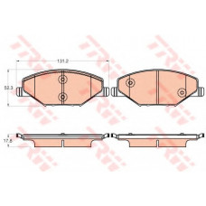 Колодка гальм. диск. SKODA FABIA 1.2-1.6 2007-2014, VW POLO 1.6 2010 - передн. (вир-во TRW)