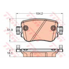 Колодка гальм. диск. SKODA OCTAVIA 1.8 2.0 2012-,SEAT LEON 2012- задн. (вир-во TRW)