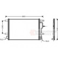Конденсор кондиціонера COND AUDI A4 03-ALL (Van Wezel)