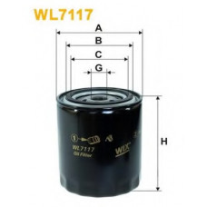 Фільтр масляний двигуна WL7117/OP580/8 (вир-во WIX-FILTERS)