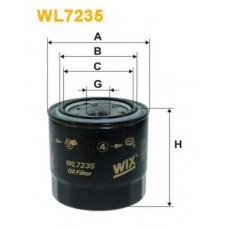 Фільтр масляний двигуна WL7235/OP619/2 (вир-во WIX-FILTERS)
