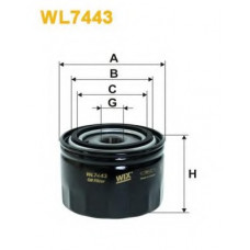 Фільтр масляний двигуна WL7443/OP592/8 (вир-во WIX-FILTERS UA)