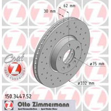 Диск гальмівний (передній) BMW X5 (E70) 06-13/X6 (E71/E72) 07-14 (332x30) (з отворами) (вент.)
