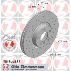 Диск гальмівний (передній) BMW X5 (E70/F15/F85)/X6 (E71/E72/F16/F86) 07- (348x30) (з отворами (вент.)