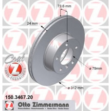 Диск гальмівний (передній) BMW  1(F20/F21) 11-/3 (E90/E91/E92) 07-11 (312x24) B37/N13/N47/N55