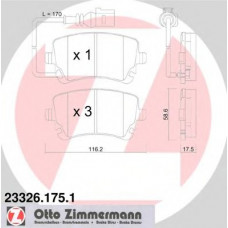 Колодки гальмівні (задні) VW T5 03- (Lucas) (з датчиком)