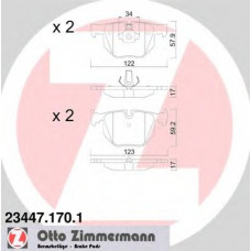 Колодки гальмівні (задні) BMW 7 (E65/E66/E67) 01-09 (Ate-Teves)