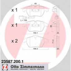 Колодки гальмівні (передні) VW Caddy 03-15 (з датчиком) (Ate - Teves)