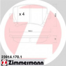 Колодки гальмівні (задні) VW Caddy 03- (Lucas-Girling)