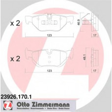 Колодки гальмівні (задні) BMW 1(E81/82/87)/3 (E90-E93)/X1 (E84) 03-13 (Ate-Teves)