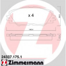 Колодки гальмівні (передні) Toyota RAV4 2.0-3.5/Prius 1.8 05- (AKEBONO)