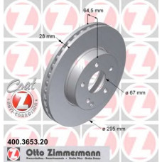 Диск гальмівний (передній) MB E-class (W211/W212/S211/S212) 02-09 (295x28) (з покриттям) (вентил.)